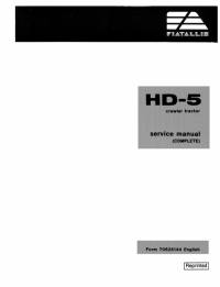 repair manual FiatAllis Crawler Tractor HD-5 Service Manual PDF
