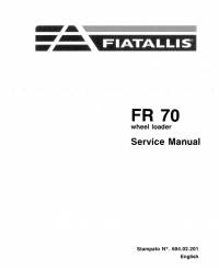 repair manual FiatAllis Wheel Loader FR 70 Service Manual PDF