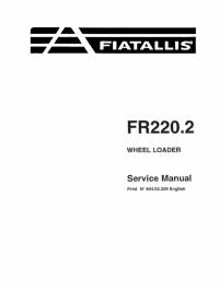 repair manual FiatAllis Wheel Loader FR 220.2 Service Manual PDF