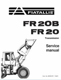 repair manual FiatAllis Wheel Loader FR20B, FR20 Transmission Service Manual PDF