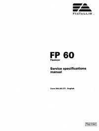 repair manual FiatAllis Pipelayer FP 60 Service Specifications Manual PDF