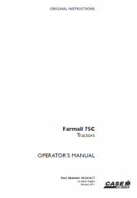 repair manual Case Farmall 75C PDF tractors Operator’s manuals