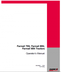 repair manual CASE Farmall 75N, 85N, 95N tractors pdf Operator’s manual