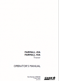 repair manual Case FARMALL 45A and FARMALL 50A tractors PDF Operators manual