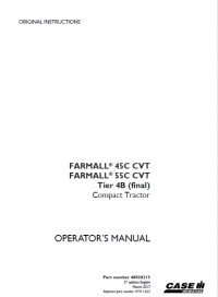 repair manual Case Farmall 45C CVT/55C CVT and Tier 4B Tractors Operator’s manual PDF