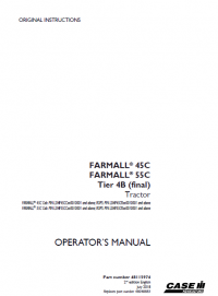 repair manual Case FARMALL 45C, 55C T4B tractors PDF operator’s manual