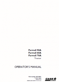 repair manual Case Farmall  50A, 60A, 70A tractors pdf operators manuals