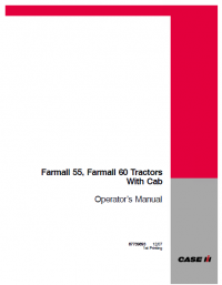 repair manual CASE Farmall 55, 60  Tractors pdf Operator’s Manuals