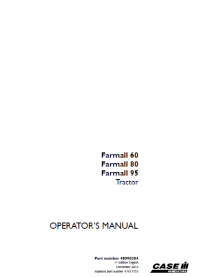 repair manual Case Farmall 60, 80, 95 tractors pdf Operators manual