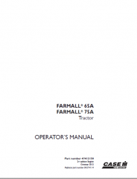 repair manual Case Farmall 65A and 75A Tractors pdf Operator’s manual