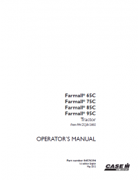 repair manual Case Farmall 65C,75C,85C and 95C PDF tractors Operator’s manuals