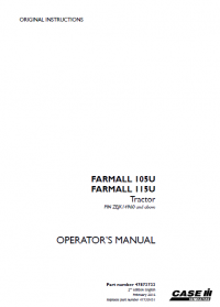 repair manual CASE Farmall 105U, 115U PDF Operators manuals