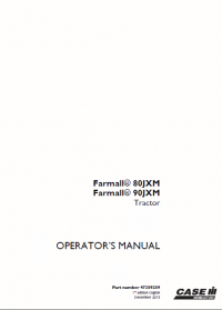 repair manual Case Farmall 80JXM and 90JXM PDF Operator’s manuals