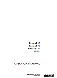 repair manual Case Farmall 80/90/100 tractors PDF Operator’s manuals
