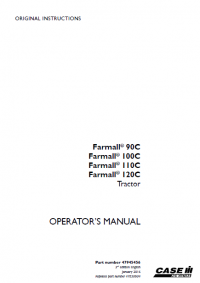 repair manual Case Farmall 90C, 100C, 110C, 120C tractors pdf Operator’s manuals
