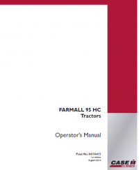 repair manual Case Farmall 95HC PDF Operation manual
