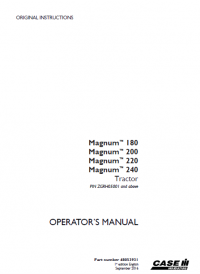 repair manual Case Magnum 180, 200, 220, 240 tractors PDF Operator’s manuals