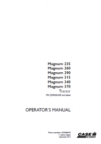 repair manual Case Magnum 235/260/290/315/340/370 Tractors PDF operator’s manuals