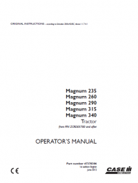 repair manual CASE Magnum 235 260 290 315 340 pdf Operation manuals