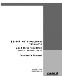 repair manual Case BS164R 64’’ Snowblower pdf Operation manual
