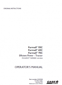 repair manual Case Tractors Farmall 55C, 65C, 75C PDF Operator’s manuals