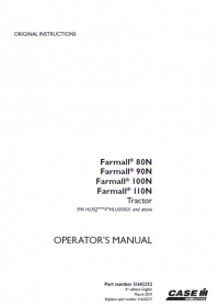 repair manual Case 80N, 90N, 100N, 110N pdf Operation manuals