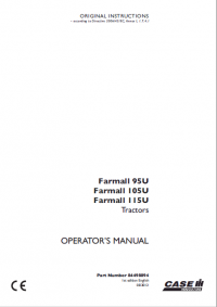 repair manual Case 95U, 105U, 115U PDF Operation manuals
