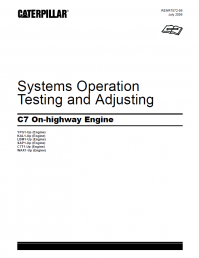 repair manual Caterpillar C7 On-highway Engine Systems Operation Testing and Adjusting Manual PDF