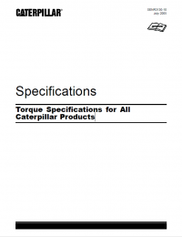 repair manual Caterpillar Product Torque Specifications Manual PDF