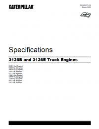 repair manual Caterpillar 3126B and 3126E Truck Engines Specifications Manual PDF