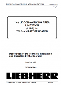 repair manual Liebherr The Liccon-Working Area Limitation
