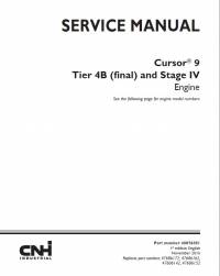 repair manual New Holland Engine Cursor 9 Tier 4B (final), Stage IV Service Manual PDF