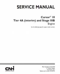 repair manual New Holland Engine Cursor 10 Tier 4A (interim), Stage IIIB Service Manual PDF