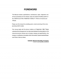 repair manual Toyoyta Powered Forklift 7FB10-30 & 7FBJ35 Service Manual PDF