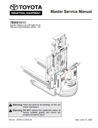 repair manual Toyota Industrial Equipment 7BWS10,13 Master Service Manual PDF