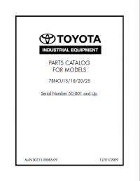 spare parts catalog Toyota Industrial Equipment 7BNCU15/18/20/25 Models Parts Manual PDF
