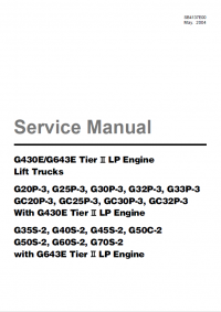repair manual Daewoo G430E/G643E LPG Engine Lift Trucks Service Manual of PDF