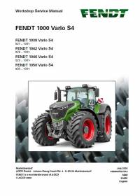 repair manual Fendt Tractor 1000 Vario S4 Workshop Service Manual PDF