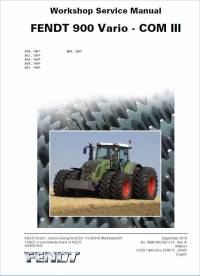 repair manual Fendt Tractor 900 Series Vario COM III Workshop Service Manual PDF