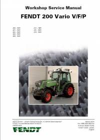 repair manual Fendt Tractor 200 Vario V/F/P Workshop Service Manual PDF