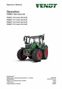 repair manual Fendt Tractor 300 Vario S4 Operator’s Manual PDF