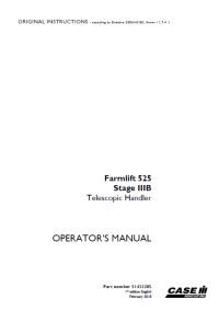 repair manual Case Farmlift 525 Stage IIIB Telescopic Handler Manual PDF