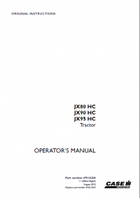 repair manual Case JX80HC JX90HC JX95HC Tractors Operator’s Manual PDF