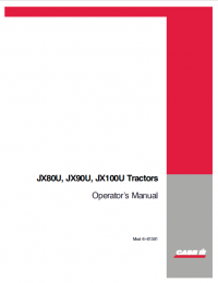 repair manual Case JX80U JX90U JX100U Tractors Operator’s Manual PDF