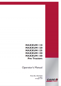 repair manual Case Pro Tractors Maxxum 110/120/125/130/140 PDf Manuals