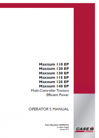 repair manual Case Tractors Efficient Power Maxxum 110-140 EP PDF Manuals
