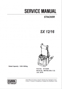 repair manual Clark Forklift Stacker SX12/16 Service Manual PDF