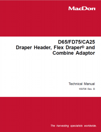 repair manual MacDon D and FD Series Combine Header Set of Manuals PDF
