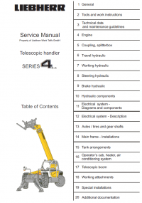 repair manual Liebherr 4-series TL441-451 Telescopic Handler Service Manual PDF