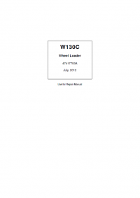 repair manual New Holland W130C Wheel Loader Repair Manual PDF